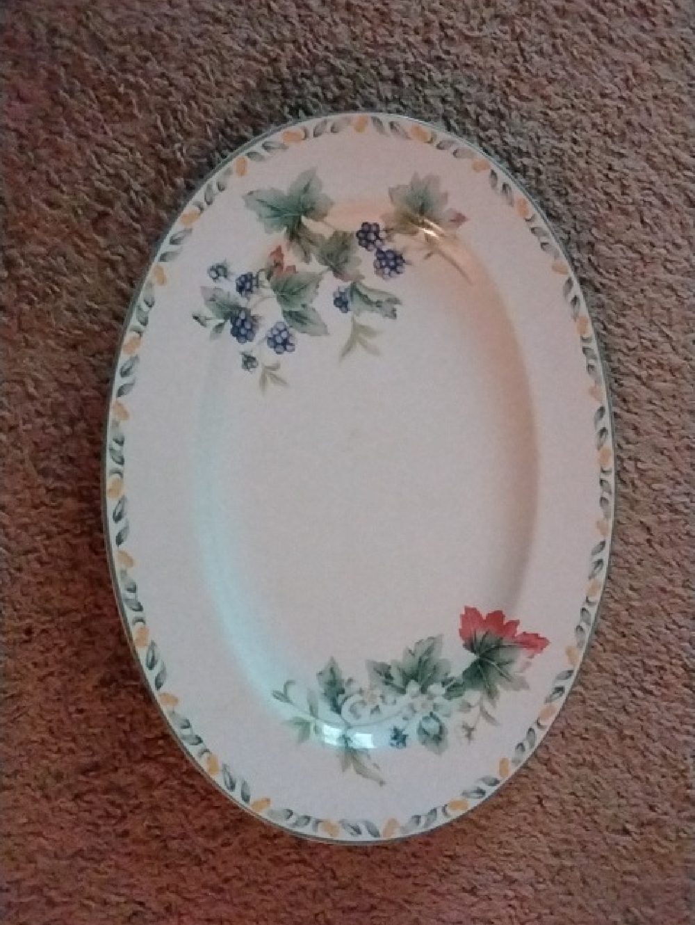 Country Fruit Collection White Floral Oval Serving Platter Julie Pople